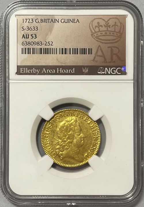 【動画あり】グレートブリテン 1723年 ジョージ1世 1ギニー金貨 NGC-AU53 Ellerby Area Hoard Collection