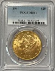 【資産防衛】アンティークコイン アメリカ 20ドル金貨 リバティヘッド1894-S $20 PCGS-MS61 48305010