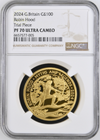 【トライアル・ピース】グレートブリテン 2024年 Myths and Legends ロビンフッド チャールズ3世 1オンス 100ポンド プルーフ金貨 NGC-PF70 UCAM