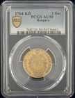 【動画あり】アンティークコイン 1764-KB年 オーストリア・ハンガリー マリアテレジア 2ダカット金貨 PCGS-AU50