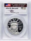 【ジョン・マーカンティ サイン入り】 アメリカ 100ドル 1オンス プラチナイーグル 2007-W年 PCGS PR70-DCAM
