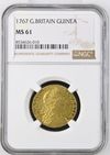 【レア度3-R3】グレートブリテン 1767年 ジョージ3世 1ギニー金貨 NGC-MS61