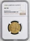 【レア度1-R1】グレートブリテン 1769年 ジョージ3世 1ギニー金貨 NGC-AU58