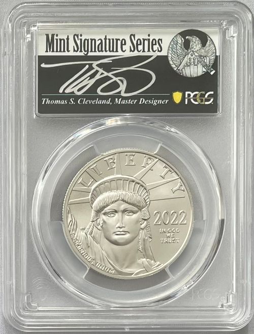 プラチナイーグル 100ドル 1オンス2022 $100 Platinum Eagle MS70 PCGS ファースト デイ オブ イシュー トーマス クリーブランドサイン入り 44786024