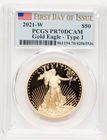 アメリカ 50ドル金貨 ゴールドイーグル 2021-W $50 PCGS PR70 DCAM ファースデイオブイシュー