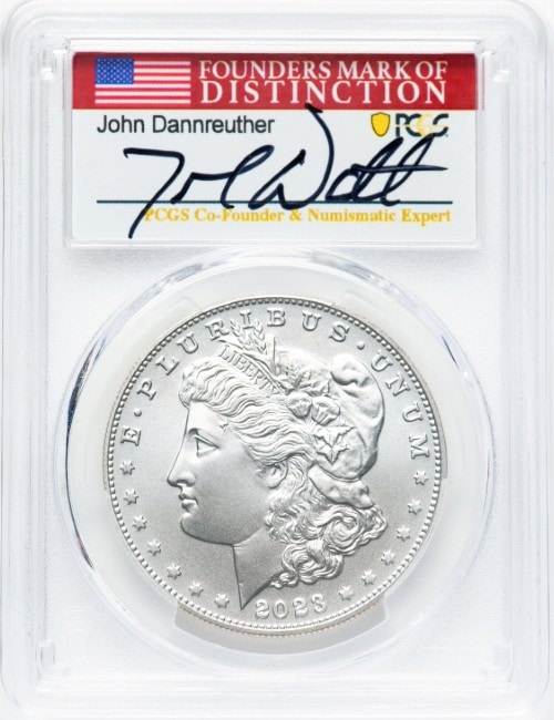 【ジョン・ダンルーサー サイン入り】アメリカ 2023年 モルガン・ダラー PCGS-MS70 アドバンスド・リリース 47247496