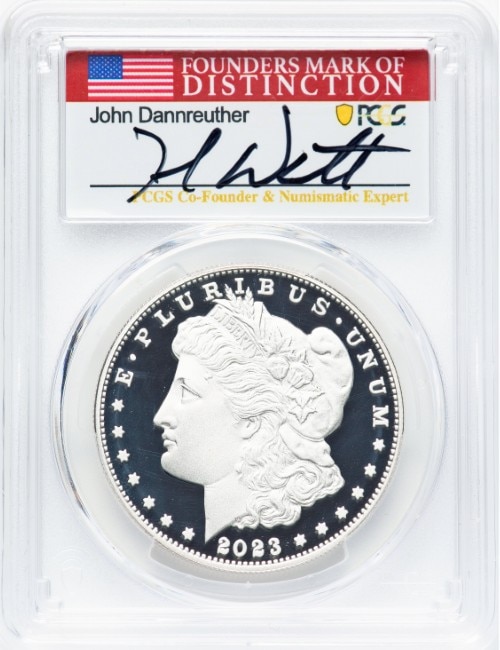 【ジョン・ダンルーサー サイン入り】アメリカ 2023年 モルガン・ダラー PCGS-PR70 DCAM アドバンスド・リリース 47244426