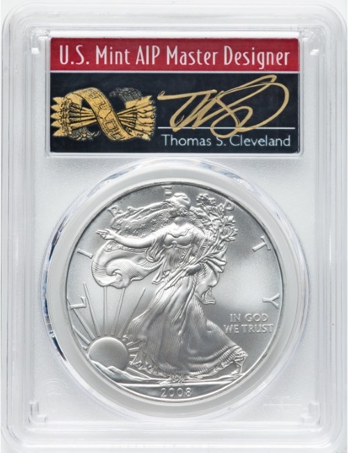 【値下】米国2018年　イーグル銀貨 T・クリーブランド　サインPR70DCAM 値下】米国2018年 イーグル銀貨 T・クリーブランド サインPR70DCAM