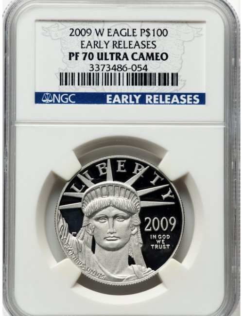 【アーリーリリース】アメリカ 100ドル 1オンス プラチナイーグル 2009-W年 PCGS-PF70 UCAM 3373486-054