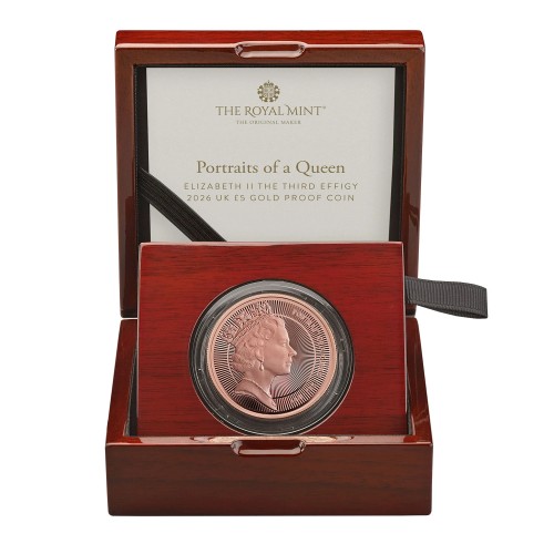 【女王の肖像シリーズ】グレートブリテン 2026年 エリザベス2世 第三肖像 5ポンド プルーフ金貨 NGC鑑定付き