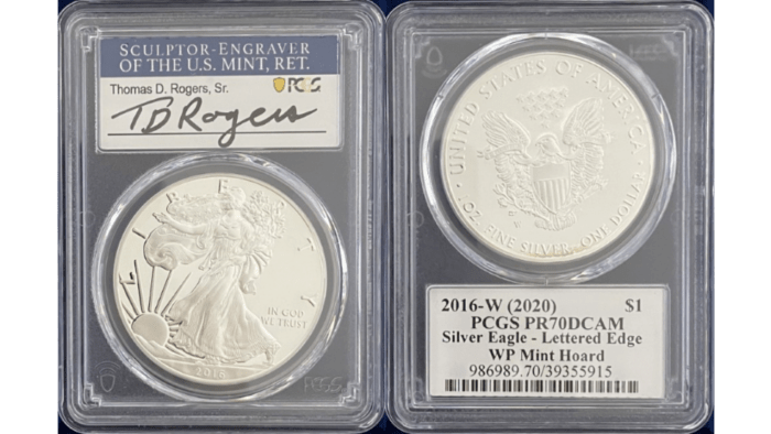 【トーマス・D・ロジャーズ サイン入り】アメリカ 1ドル シルバーイーグル銀貨 2016-W年 PCGS-PR70 DCAM