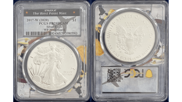 アメリカ 1ドル シルバーイーグル銀貨 2017(2020)-W年 PCGS-PR70 DCAM