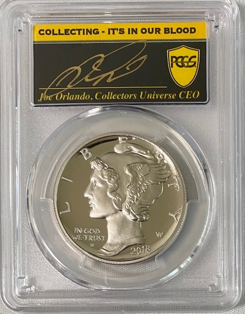 【動画あり】2018-W年パラジウム　イーグル25ドルPCGS-PR70DCAMファーストデイオブイシュー　ジョー・オーランドサイン入り