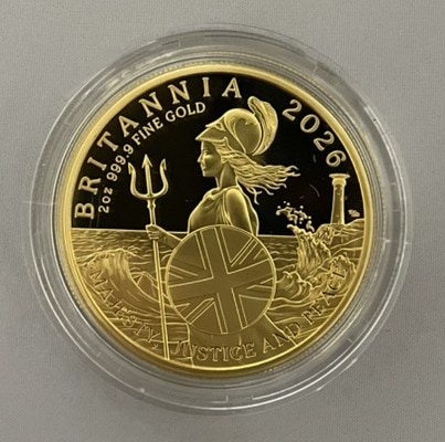 グレートブリテン 2026年 チャールズ3世 ブリタニア 2オンス プルーフ金貨 NGC鑑定 箱付き