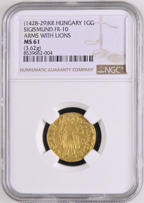 アンティークコイン ハンガリー 1387-1437年 ジギスムント (神聖ローマ皇帝) ゴールドゴールデン金貨 NGC-MS61