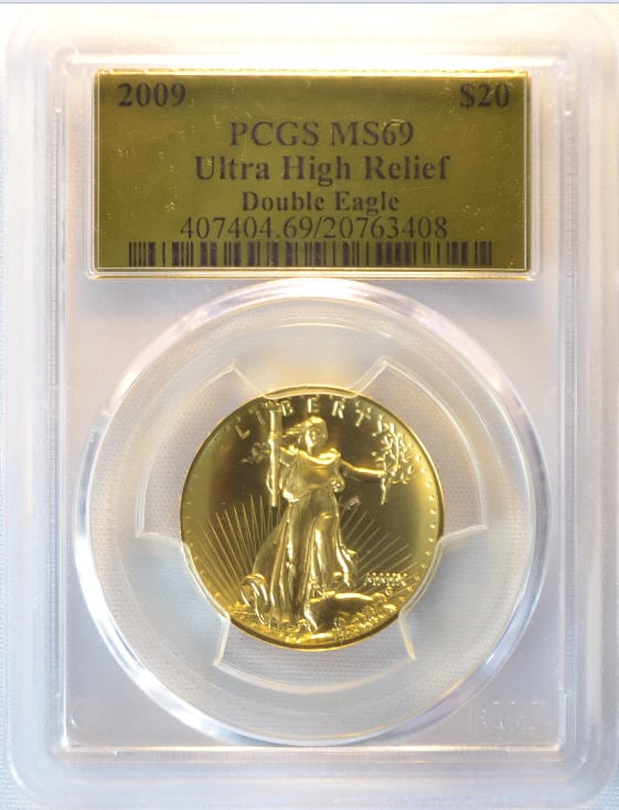 【動画あり】　2009ウルトラハイリリーフ金貨　PCGS-MS69未使用