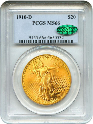 アンティークコイン アメリカ 20ドル金貨セントゴーデンズ 1910-D ＄20