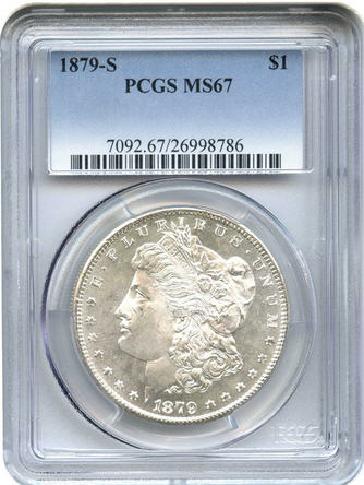アンティークコイン アメリカ 1ドル モルガン銀貨 1879-S ＄1 PCGS
