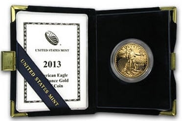 50ドル金貨　2013-W Proof Gold  Eagle 専用ケース付き  完全未使用　売切れ