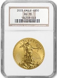 50ドル金貨　2003 Gold  Eagle MS-70 NGC  完全未使用　