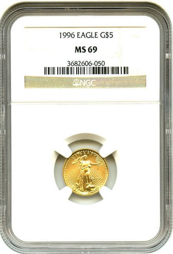 アメリカ　5ドル金貨　1996-Gold Eagle ＄5 NGC MS69 未使用