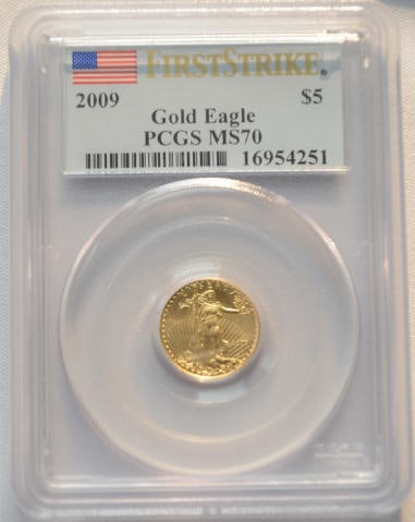 アメリカ　5ドル金貨　2013-Gold Eagle ＄5 PCGS MS69 First Strike 完全未使用