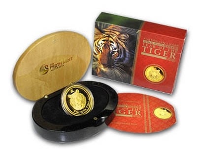 2010 オーストラリア　プルーフ　100ドル金貨　虎年　箱付き　未使用　