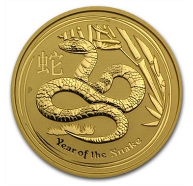 2013 オーストラリア　2オンス　200ドル金貨　蛇年　未使用