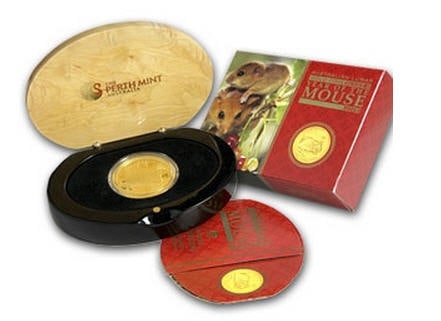 2008 オーストラリア　プルーフ　100ドル金貨　鼠年　箱付き　未使用　