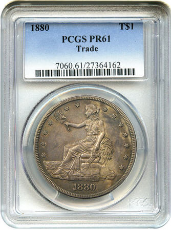 アンティークコイン　アメリカ　1ドル　トレードダラー銀貨 1880 Trade＄ PCGS Proof 61　売切れ