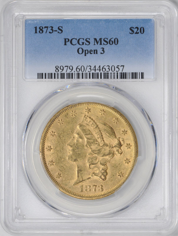 アンティークコイン アメリカ 20ドルプルーフ金貨リバティヘッド1873-S