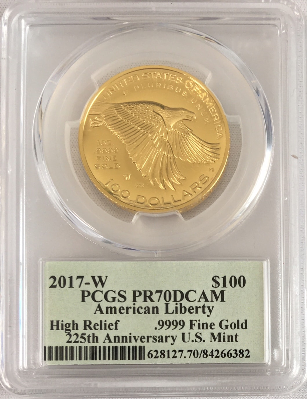 2017年W225周年アメリカンリバティ ハイリリーフ100ドルプルーフ