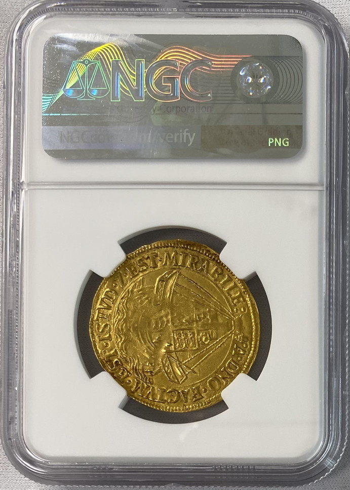 【動画あり】グレートブリテン エリザベス1世(1587-1589)エンジェル金貨 NGC-MS62