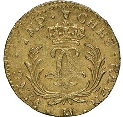 【レア度1-R1】フランス 1724-M年 ルイ15世 ルイドール金貨 NGC-AU58