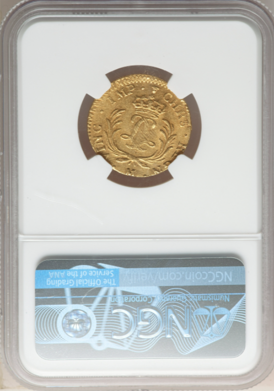 【レア度1-R1】フランス 1724-M年 ルイ15世 ルイドール金貨 NGC-AU58