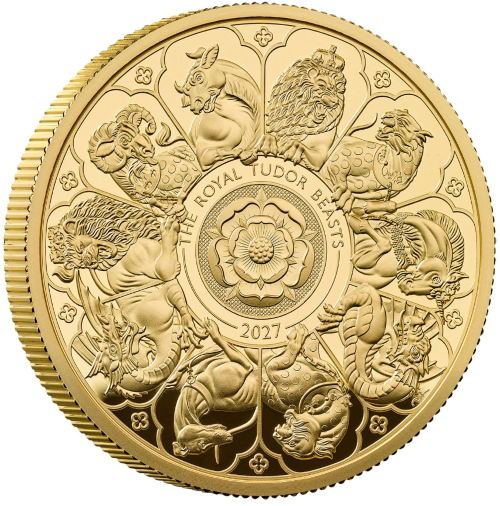 グレートブリテン ロイヤル・テューダービースト コンプリーター 2027年 2オンスプルーフ金貨 プリヴィーマーク付き NGC鑑定 箱付き