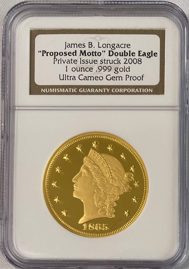 【動画あり】2008年ダブルイーグル1865年モチーフ$20金貨パターンプルーフ NGC GEM PROOF ULTRA CAMEO