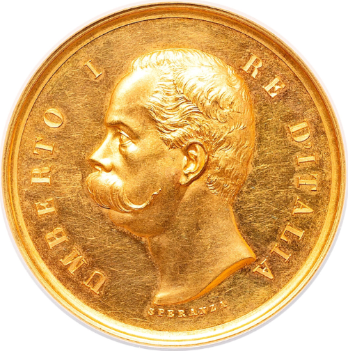 【動画あり】アンティークコイン イタリア 1889年 ウンベルト1世 公教育金メダル NGC-MS61