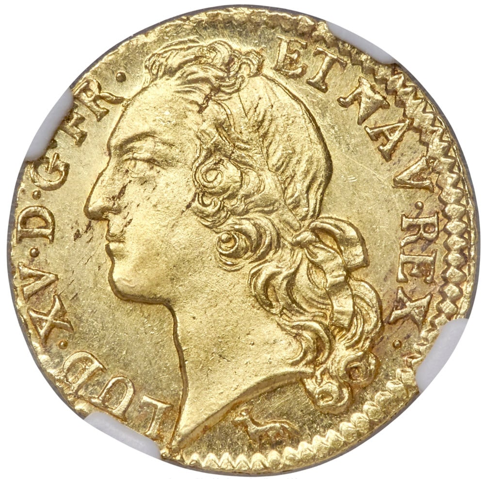 フランス 1754年 ルイ15世 ルイドール金貨 MS64 NGC
