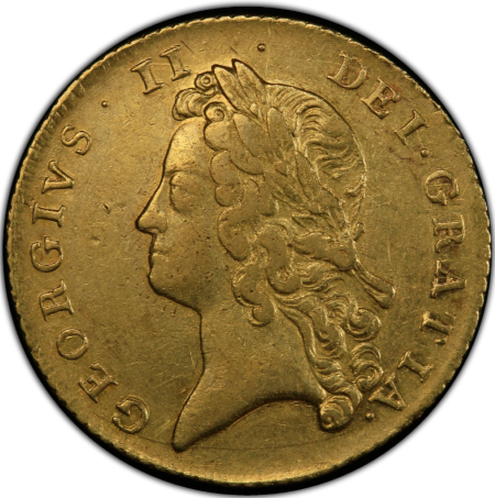 【動画あり】アンティークコイン グレートブリテン 1738年 ジョージ2世 2ギニー金貨 PCGS-AU53