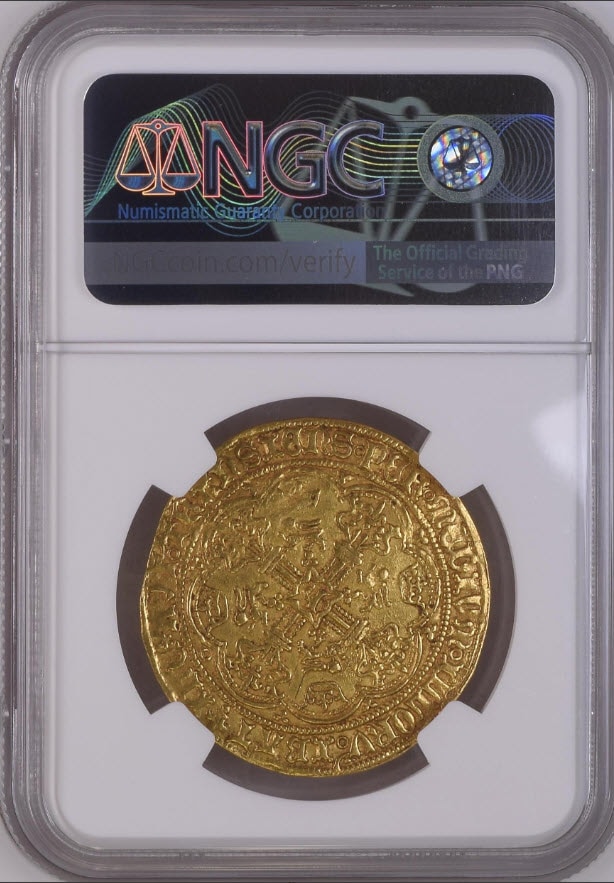 アンティークコイン グレートブリテン ヘンリー6世(1422-1430)ゴールド ノーブル NGC-AU55
