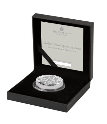 グレートブリテン2021年ニューゴシッククラウン2オンス5ポンド銀貨NGC-PF70UCAMファーストデイオブイシューオリジナル箱付き