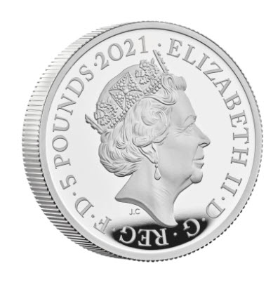グレートブリテン2021年ニューゴシッククラウン2オンス5ポンド銀貨NGC-PF70UCAMファーストデイオブイシューオリジナル箱付き