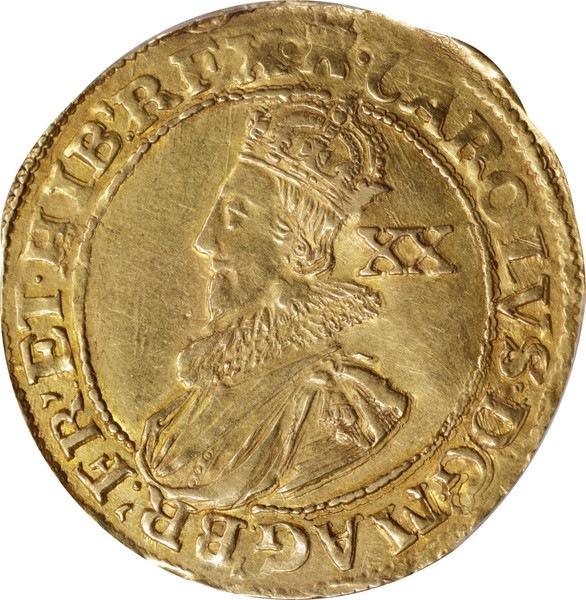 グレートブリテン チャールズ1世(1627-28) ゴールド・ユナイト金貨 PCGS-AU55