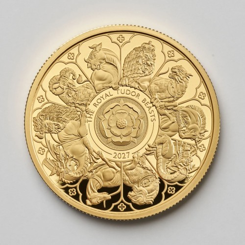 グレートブリテン ロイヤル・テューダービースト コンプリーター 2027年 1オンスプルーフ金貨 プリヴィーマーク付き NGC鑑定 箱付き