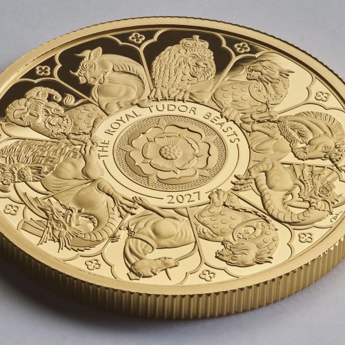 グレートブリテン ロイヤル・テューダービースト コンプリーター 2027年 1オンスプルーフ金貨 プリヴィーマーク付き NGC鑑定 箱付き