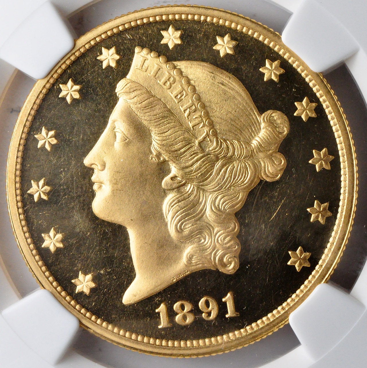 アンティークコイン アメリカ 20ドル金貨リバティヘッド1891 ＄20