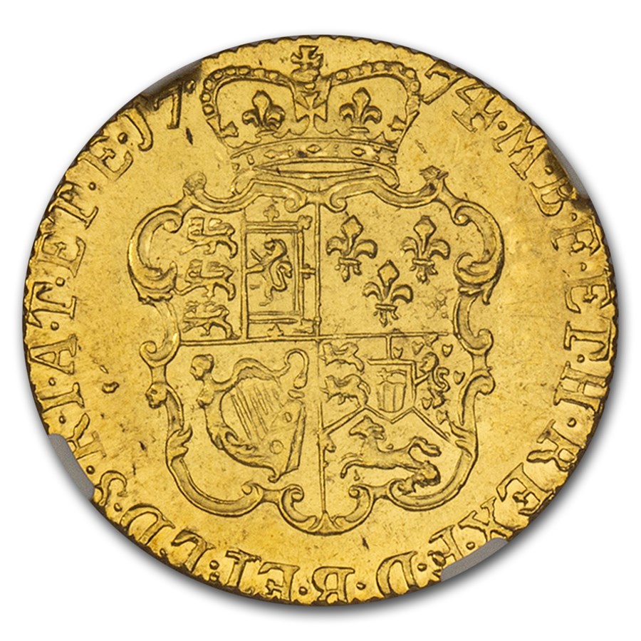 グレートブリテン ジョージ3世1774年ギニー金貨NGC-MS63