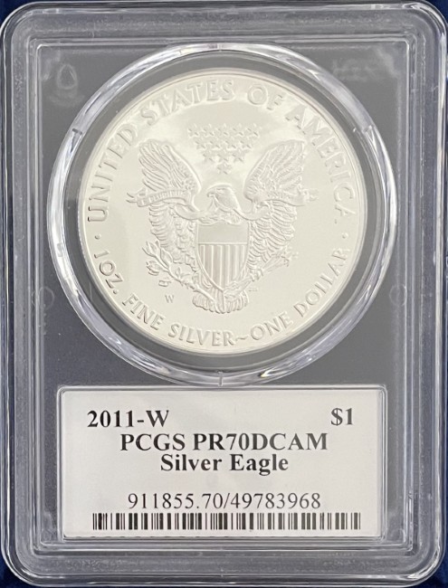 【トーマス・D・ロジャーズ サイン入り】アメリカ 1ドル シルバーイーグル銀貨 2011-W年 PCGS-PR70 DCAM