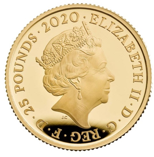 グレートブリテン2020年音楽の伝説シリーズクイーン1/4オンス25ポンド